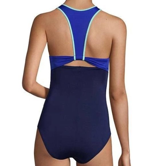 Lands' End V-Neck Racerback One-Piece Swimsuit - Picture 3 of 5